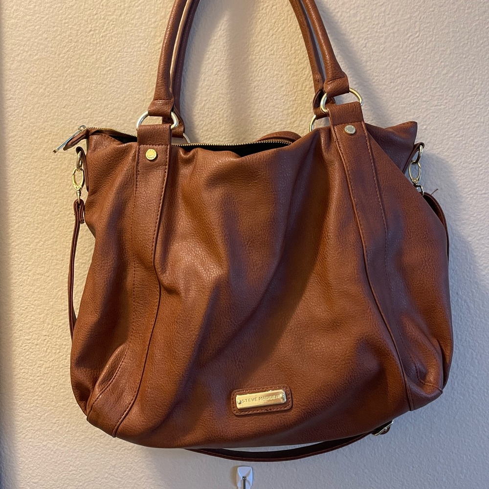 EUC Steve Madden Tan/Brown Satchel - Picture 1 of 10